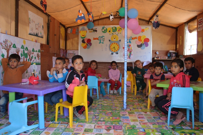 Save the Children's ECCD tent in Bekaa